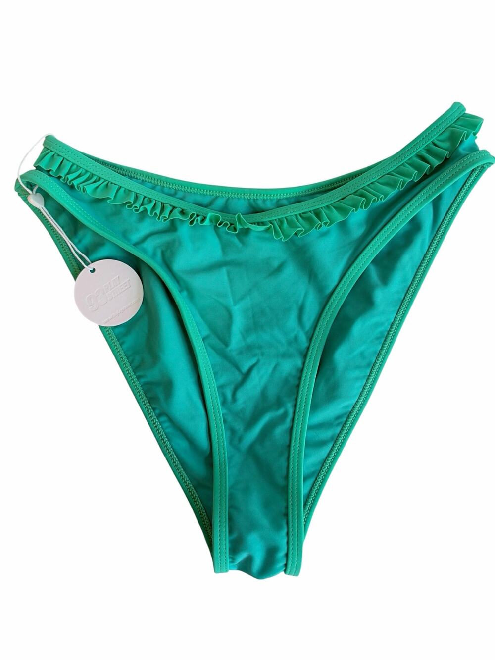 NWT 93 Play Street Jessie Aqua Melon Ruffle Classic Bikini Bottom Large